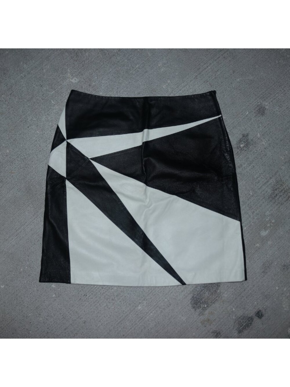 Newport News G 5020 Womens Monochromatic 100% Leather Skirt Black Size L